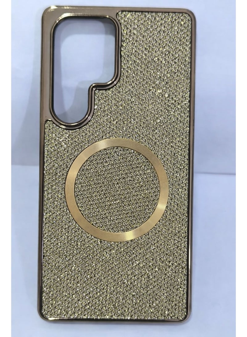 Samsung Galaxy S25 Ultra Wireless Charging Case – Champagne Gold Micro-Textured Luxury Cover with Magnetic Ring, Slim Protective Design - Image 4